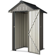 Outdoor Storage Shed with Lockable Door, Metal Garden Shed with 4 Vents for Backyard Patio