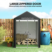 4 x 6ft Outdoor Storage Shed Tent, Portable Shed with Roll-up Door for Motorcycle, Bike, Garden Tools