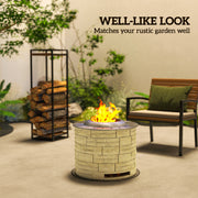 Outsunny - Smokeless Fire Pit, Portable Camping Bonfire Stove with Mat for Backyard Patio Picnic, Magnesium Oxide, Yellow