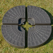 4-Piece Cantilever Offset Patio Umbrella Circular Base Stand w/Carry Handles, Water & Sand Filled