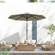 Aluminum Patio Umbrella, Garden Outdoor Parasol, Sun Shelter, 8.5ft, Light Grey