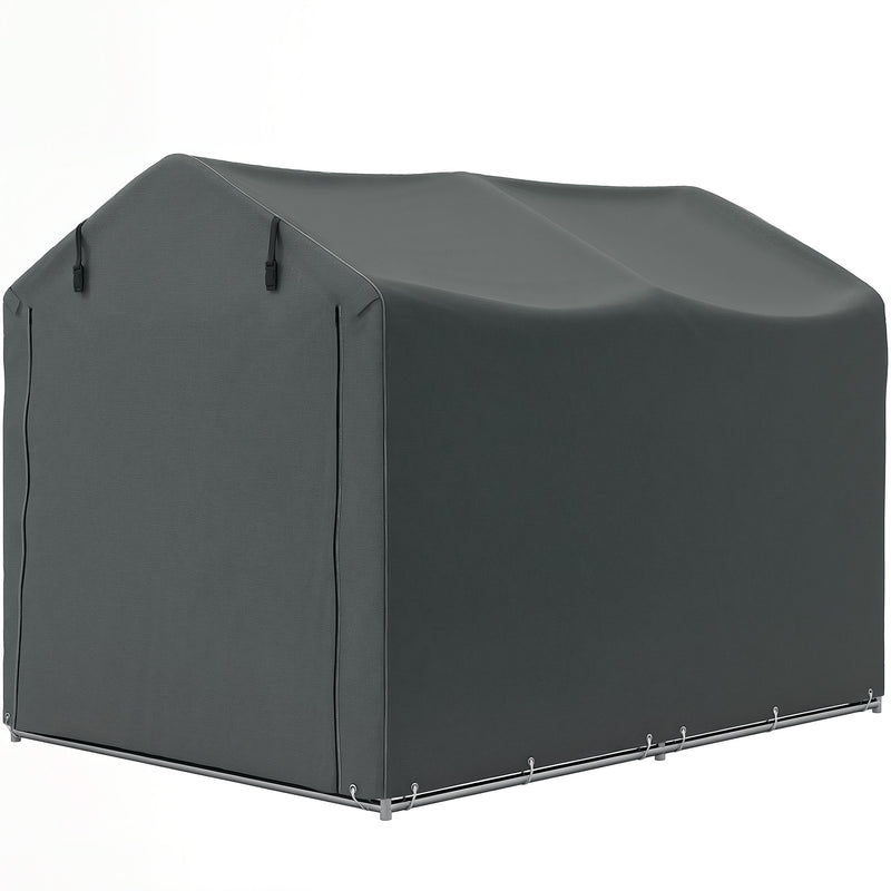 Outdoor Storage Shed, UV Resistant Bike Tent with Roll-up Zipper Door, Portable Shed for Bike, Motorcycle, Dark Grey