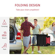 Outsunny - Folding Rocking Chair Set of 2 Padded Rockers with Armrest, Red & Black