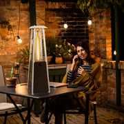 Costway - 10000 BTU Portable Steel Tabletop Patio Heater with Glass Tube