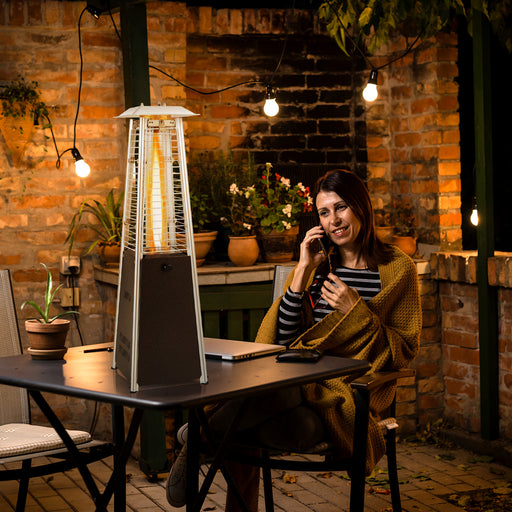 Costway - 10000 BTU Portable Steel Tabletop Patio Heater with Glass Tube