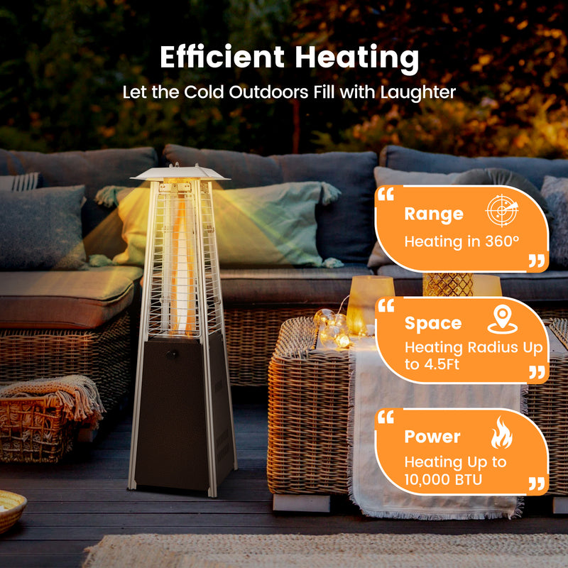 Costway - 10000 BTU Portable Steel Tabletop Patio Heater with Glass Tube