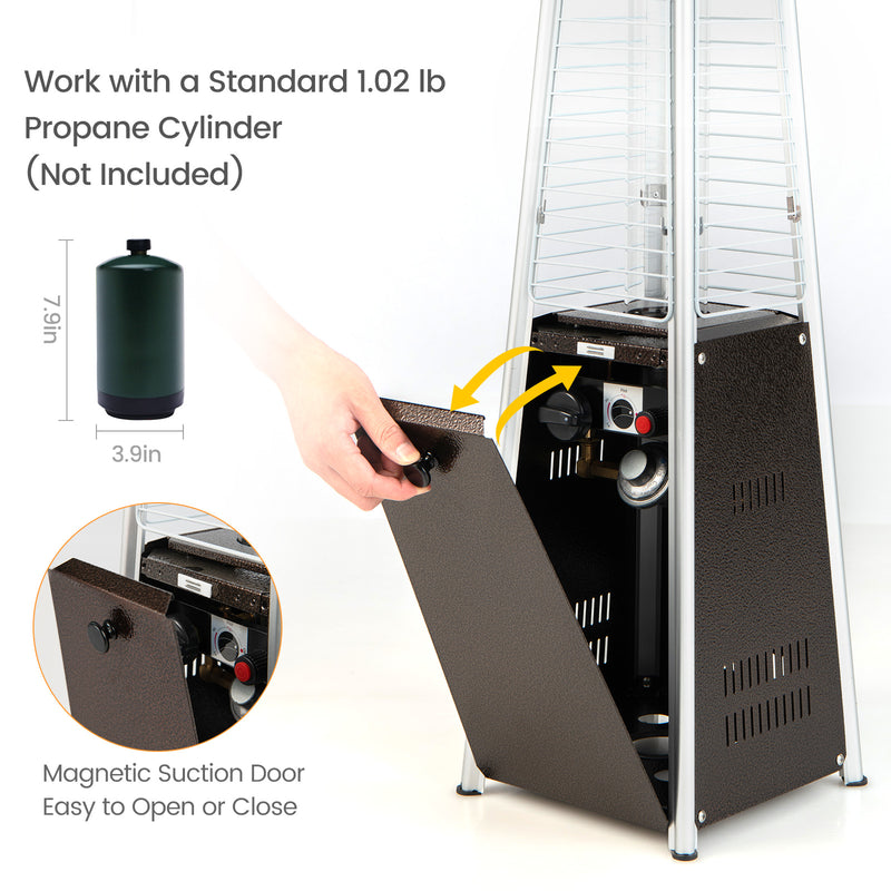 Costway - 10000 BTU Portable Steel Tabletop Patio Heater with Glass Tube