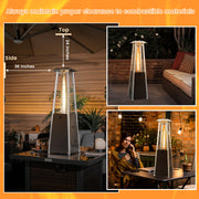 Costway - 10000 BTU Portable Steel Tabletop Patio Heater with Glass Tube