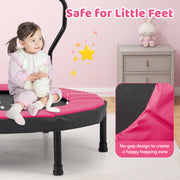 Costway - 40 Inch Trampoline for Kids Indoor Outdoor Fitness Trampoline-Pink