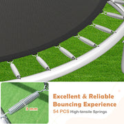 Costway - 10FT Outdoor Trampoline Heavy-Duty Recreational Trampoline with Safety Enclosure Net-Orange