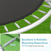 Costway - 10FT Outdoor Trampoline Heavy-Duty Recreational Trampoline with Safety Enclosure Net-Black