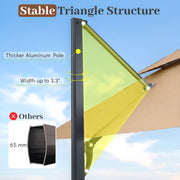 Costway - 10 FT Aluminum Pole Patio Cantilever Umbrella with 220 LBS Base-Brown