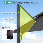 Costway - 10 FT Aluminum Pole Patio Cantilever Umbrella with 220 LBS Base-Gray