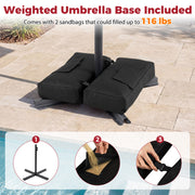 Costway - 10 Feet Offset Hanging Umbrella with Base Patio Cantilever Umbrella with Tilt-Red