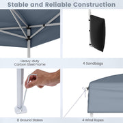 Costway - 10 X 10 FT Pop up Canopy Tent Outdoor Patio Commercial Sunshade Shelter with 4 Sidewalls-Gray