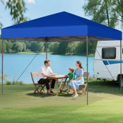 Costway - 10 X 10 Feet Pop up Canopy Tent with Portable Carrying Bag and 8 Stakes-Blue
