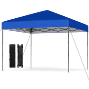 Costway - 10 X 10 Feet Pop up Canopy Tent with Portable Carrying Bag and 8 Stakes-Blue