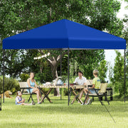 Costway - 10 X 10 Feet Pop up Canopy Tent with Portable Carrying Bag and 8 Stakes-Blue