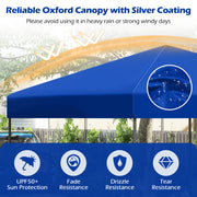 Costway - 10 X 10 Feet Pop up Canopy Tent with Portable Carrying Bag and 8 Stakes-Blue