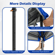 Costway - 10 X 10 Feet Pop up Canopy Tent with Portable Carrying Bag and 8 Stakes-Blue