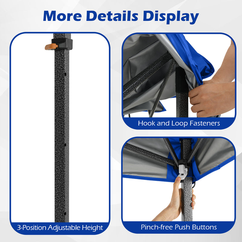 Costway - 10 X 10 Feet Pop up Canopy Tent with Portable Carrying Bag and 8 Stakes-Blue
