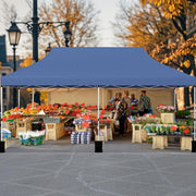 Costway - 10 X 20 FT Pop up Canopy Tent Foldable Portable Outdoor Gazebo with Carry Bag-Blue