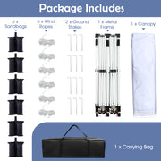 Costway - 10 X 20 FT Pop up Canopy Tent Foldable Portable Outdoor Gazebo with Carry Bag-White