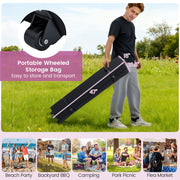 Costway - 10 X 20 Feet Pop up Canopy Tent Instant Setup with 6 Sidewalls-Pink