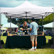 Costway - 10 x 10 FT Outdoor Pop up Canopy Tent Easy Setup Gazebo Shelter with Wheeled Bag-White