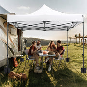 Costway - 10 x 10 FT Outdoor Pop up Canopy Tent Easy Setup Gazebo Shelter with Wheeled Bag-White