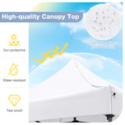 Costway - 10 x 10 FT Outdoor Pop up Canopy Tent Easy Setup Gazebo Shelter with Wheeled Bag-White
