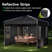 Costway - 10 x 10 FT Pop Up Canopy Tent with 4 Sidewalls and Adjustable Height Waterproof-Black