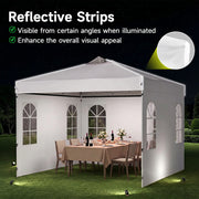 Costway - 10 x 10 FT Pop Up Canopy Tent with 4 Sidewalls and Adjustable Height Waterproof-White