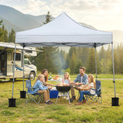 Costway - 10 x 10 FT Pop up Canopy Tent with Sidewalls and Awning for Party Picnic Event-Gray