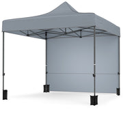 Costway - 10 x 10 FT Pop up Canopy Tent with 4 Removable Sidewalls and Wheeled Bag-Gray