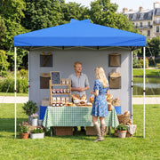 Costway - 10 x 10 FT Pop up Canopy Tent with Sidewall 6 Pockets Instant Setup Commercial Gazebo-Blue