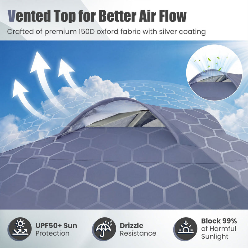 Costway - 10 x 10 FT Pop up Canopy Tent with Sidewall 6 Pockets Instant Setup Commercial Gazebo-Gray