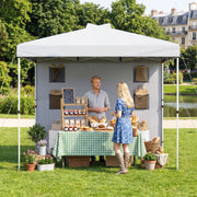 Costway - 10 x 10 FT Pop up Canopy Tent with Sidewall 6 Pockets Instant Setup Commercial Gazebo-White
