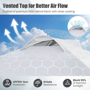 Costway - 10 x 10 FT Pop up Canopy Tent with Sidewall 6 Pockets Instant Setup Commercial Gazebo-White