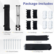Costway - 10 x 10 Feet Foldable Commercial Pop-up Canopy with Roller Bag and Banner Strip-Black