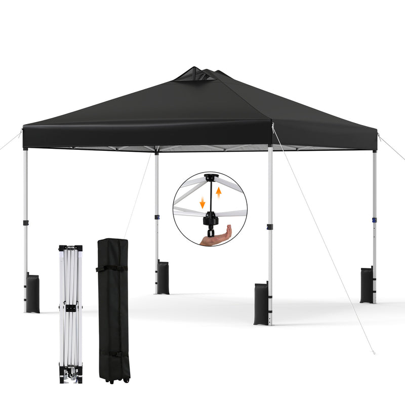 Costway - 10 x 10 Feet Outdoor Commercial Pop up Canopy Tent-Black