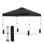 Costway - 10 x 10 Feet Outdoor Commercial Pop up Canopy Tent-Black