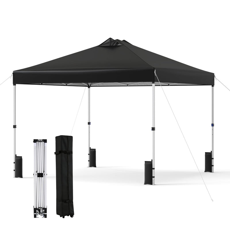 Costway - 10 x 10 Feet Outdoor Commercial Pop up Canopy Tent-Black