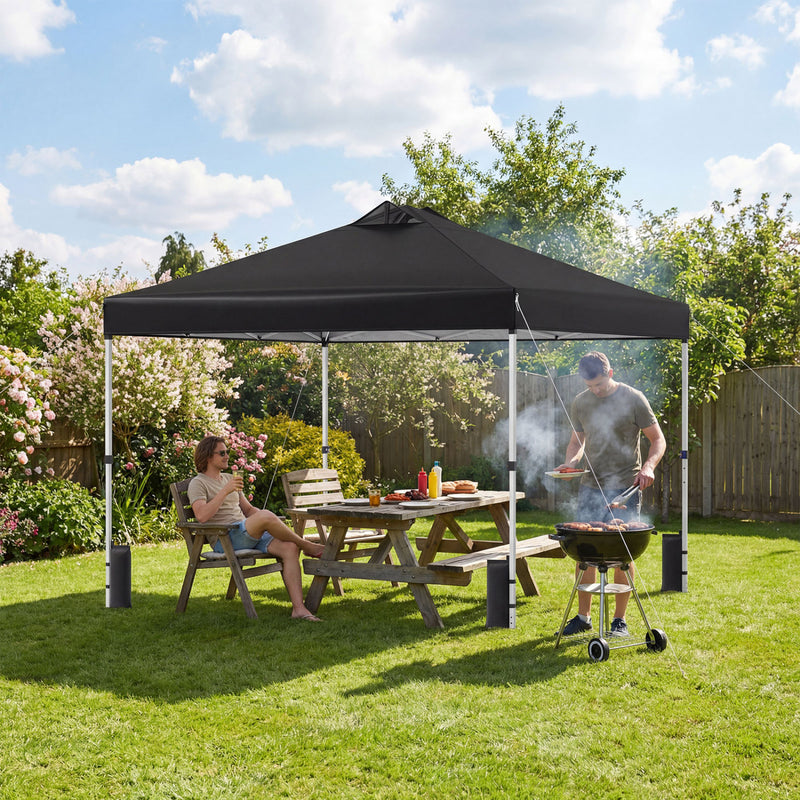 Costway - 10 x 10 Feet Outdoor Commercial Pop up Canopy Tent-Black