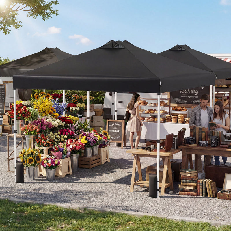Costway - 10 x 10 Feet Outdoor Commercial Pop up Canopy Tent-Black