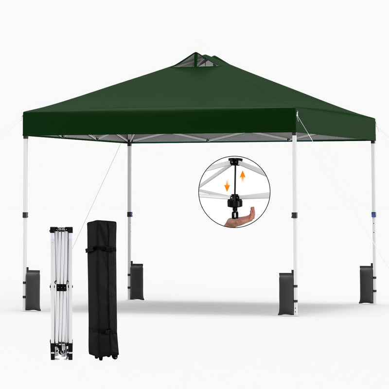 Costway - 10 x 10 Feet Outdoor Commercial Pop up Canopy Tent-Green