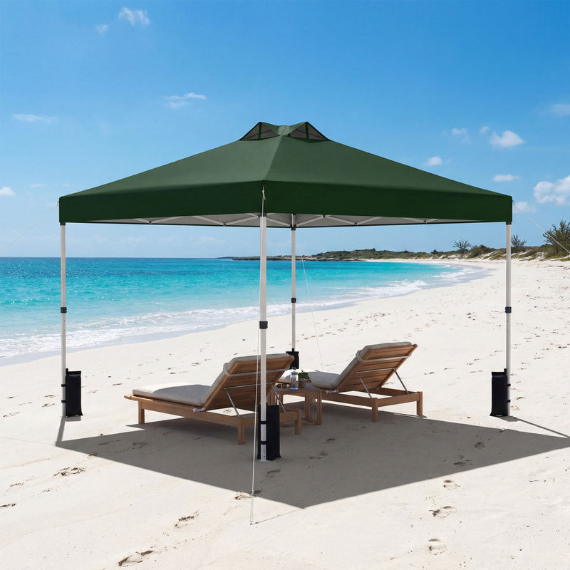 Costway - 10 x 10 Feet Outdoor Commercial Pop up Canopy Tent-Green