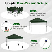 Costway - 10 x 10 Feet Outdoor Commercial Pop up Canopy Tent-Green