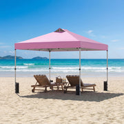 Costway - 10 x 10 Feet Outdoor Commercial Pop up Canopy Tent-Pink