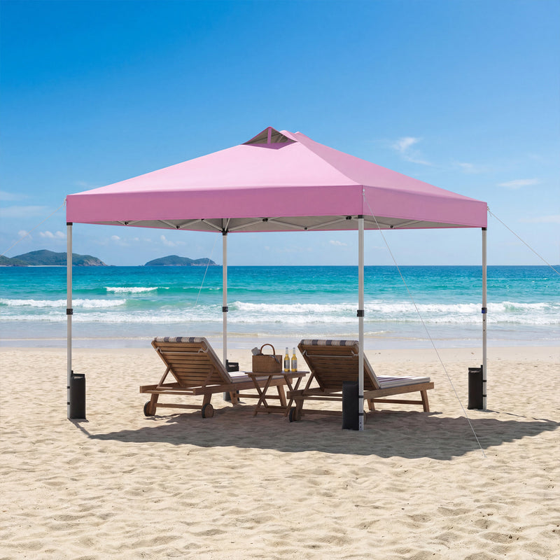 Costway - 10 x 10 Feet Outdoor Commercial Pop up Canopy Tent-Pink
